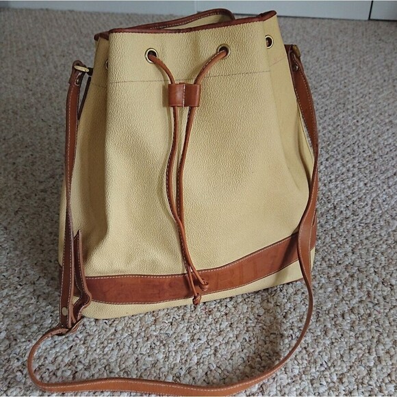 Esprit Handbags - Esprit Vintage light yellow bucket bag, crossbody